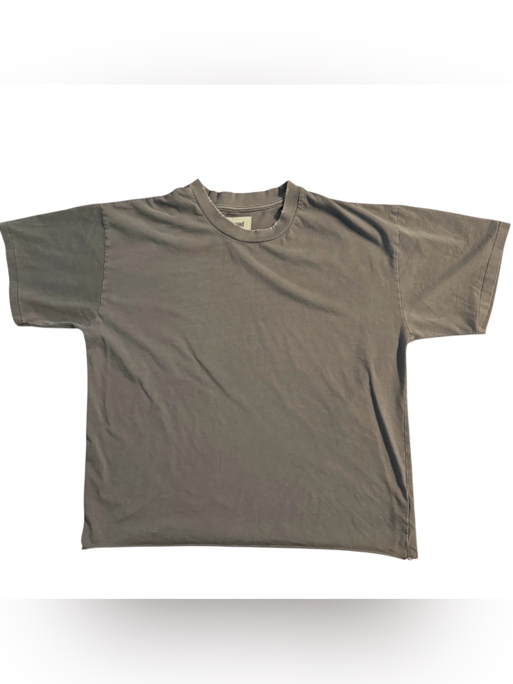Elwood Distressed Organic Cotton T-Shirt Crewneck Vintage Grey Unisex Size S